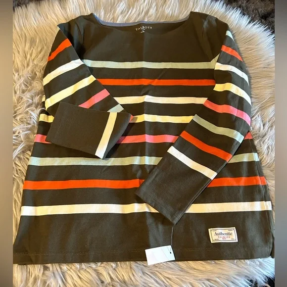 Talbots NWT authentic, classical Striped Long Sleeve Top - Picture 5 of 6